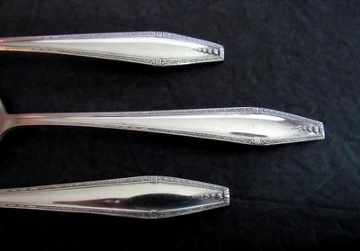 Antique State House Sterling Silver Dinner Spoons, Set of 3, Formality Pattern