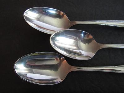 Antique State House Sterling Silver Dinner Spoons, Set of 3, Formality Pattern