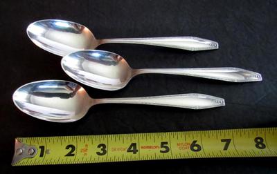 Antique State House Sterling Silver Dinner Spoons, Set of 3, Formality Pattern