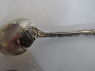 4 Antique Sterling Silver Teaspoons, Dated 1895, RM% and Sterling Mark