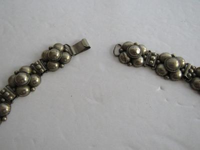 Vintage 1920-40s Handmade Mexico Silver Chunky Large Necklace, 4 1/2 Oz