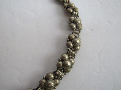 Vintage 1920-40s Handmade Mexico Silver Chunky Large Necklace, 4 1/2 Oz