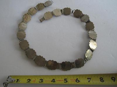 Vintage 1920-40s Handmade Mexico Silver Chunky Large Necklace, 4 1/2 Oz