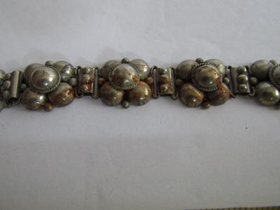 Vintage 1920-40s Handmade Mexico Silver Chunky Large Necklace, 4 1/2 Oz