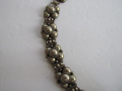 Vintage 1920-40s Handmade Mexico Silver Chunky Large Necklace, 4 1/2 Oz