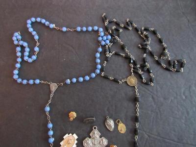 Old Rosaries and Religious Jewelry Lot