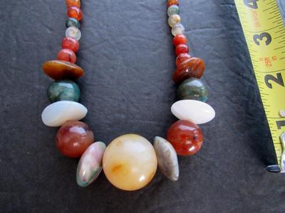 Nice Heavy Polished Stone Chunky Necklace