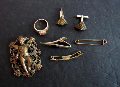 Misc Goldtone Costume Jewelry Lot