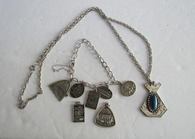 Vintage Charms From GCSAA and Necklace, 1980s-90s
