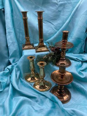 6 Brass Candlesticks