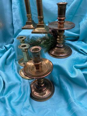 6 Brass Candlesticks