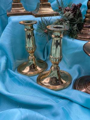 6 Brass Candlesticks