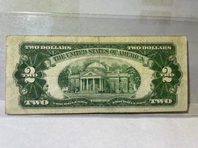 Series of 1953 $2 Dollar Bill-U.S. “*Star Note*“-Red Seal-Low Serial #01300479A Circulated Condition as Pictured.