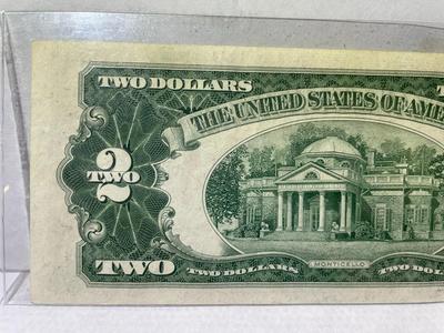 Series of 1953-C $2 Dollar Bill-U.S. “*Star Note*“-Red Seal-Low Serial #03925248A Nice EF Circulated Condition as Pictured.