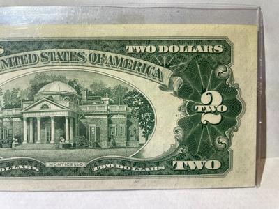 Series of 1953-C $2 Dollar Bill-U.S. “*Star Note*“-Red Seal-Low Serial #03925248A Nice EF Circulated Condition as Pictured.