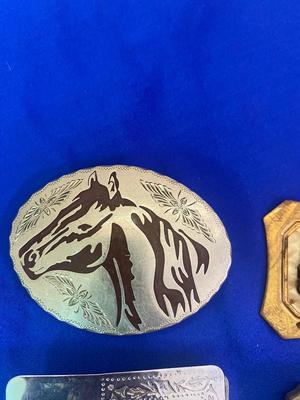 BUCKING BRONCO, EAGLE, LANDSCAPE & HORSE BELT BUCKLES