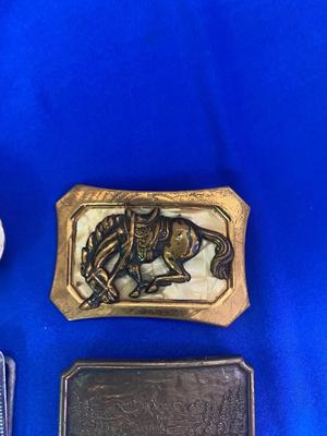 BUCKING BRONCO, EAGLE, LANDSCAPE & HORSE BELT BUCKLES