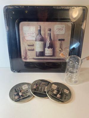 Fancy Oil Bottle and Wine-themed Accessories