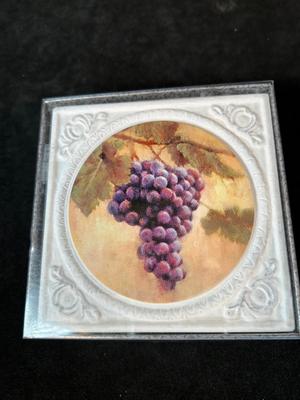 Lot 7. Ceramic Memo Board with Coaster Set