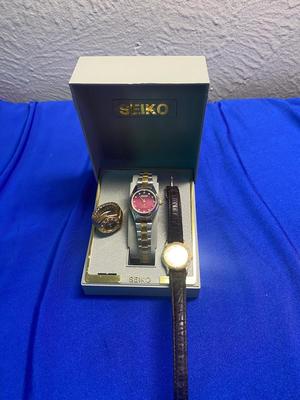 LOVELY WOMENS WATCHES - SEIKO, CITIZEN AND A VINTAGE RING WATCH