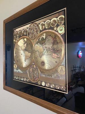2 PICTURES AND A WALL CLOCK