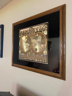 2 PICTURES AND A WALL CLOCK
