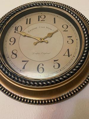 2 PICTURES AND A WALL CLOCK