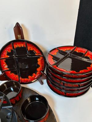 Lot 14. Handarbeit Pottery Fondue Set from Germany