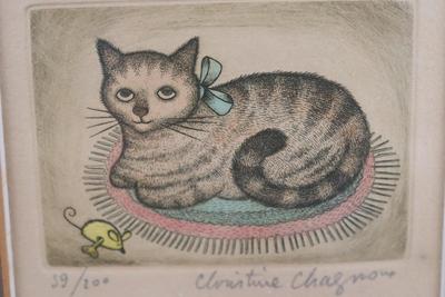 Signed CHRISTINE CHAGNOUX Framed Original Art