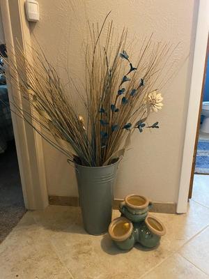 STRAWBERRY POT AND A NEAT NARROW GALVANIZED BUCKET
