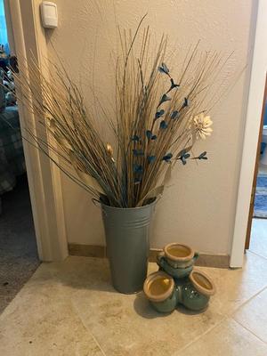 STRAWBERRY POT AND A NEAT NARROW GALVANIZED BUCKET