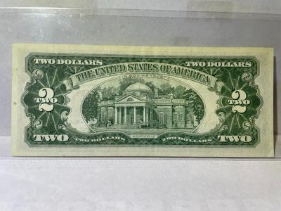 Series of 1963 $2 Dollar Bill-U.S. Red Seal-Low Serial #A14904869A Nice AU/Uncirculated Circulated Condition as Pictured.