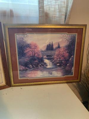 2 LARGE FRAMED ARTWORKS