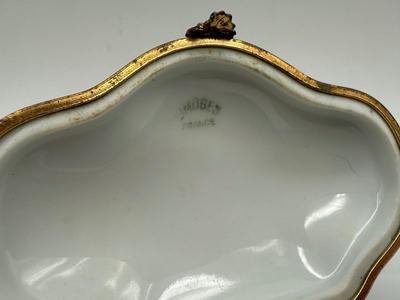 Vintage LIMOGES Cobalt Blue Porcelain 22K Gold Accent Trinket Box