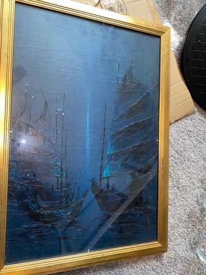 NEAT SHIP PAINTING, COCKTAIL AND WINE GLASSES & MORE