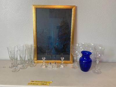 NEAT SHIP PAINTING, COCKTAIL AND WINE GLASSES & MORE