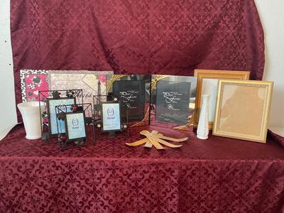 PICTURE FRAMES-SCRAP BOOKS AND VASES