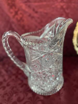 ANTIQUE PLATE AND VINTAGE GLASS