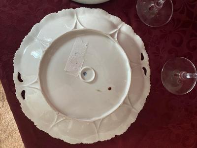 ANTIQUE PLATE AND VINTAGE GLASS