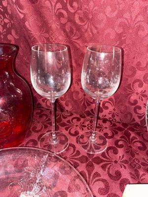 MIKASA GLASS BASKET, CANDLES, VINTAGE GLASS ITEMS AND MORE