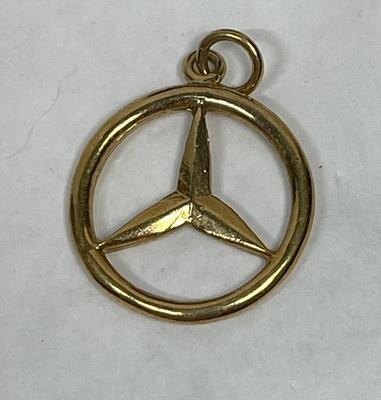 Vintage Gold-tone Mercedes Benz Keychain Fob