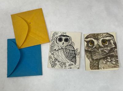 2 Owl Prints with envelopes