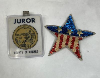 Orange County Juror Badge and Patriotic Pin