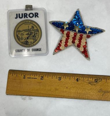 Orange County Juror Badge and Patriotic Pin