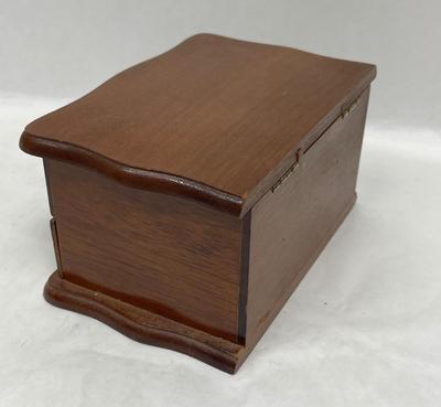 Wood Jewelry Box with Top Lid and 1 Drawer