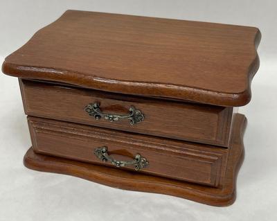 Wood Jewelry Box with Top Lid and 1 Drawer