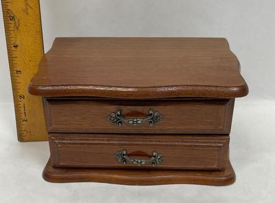 Wood Jewelry Box with Top Lid and 1 Drawer