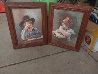 Two framed signed pictures