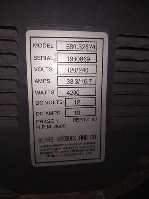 CRAFTSMAN PORTABLE GENERATOR