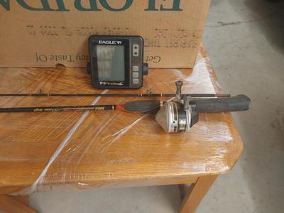 Eagle fish finder and fishing pole